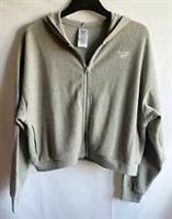 Reebok Grey Ribbed Thin Hoodies, Ladies, Size XL, Relaxed Fit, Pockets, Zipped - XL Plus