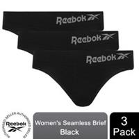 Reebok Women's 3 Multi Pack Seamless Brief, Black, X-Small - XS Regular