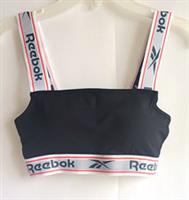 Reebok Navy Blue And White Sports Crop Top- Size Medium - M Regular