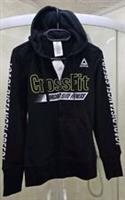 BNWT REEBOK GRAPHIC FULL ZIP UP HOODIE JACKET BLACK & WHITE SIZE XS 8 10 NEW