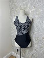 New Ladies Reebok - Black/white- Racerback - Swimming Costume - Size: M - M Regular