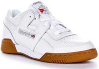 Reebok Workout Leather Retro Classic Shoe White Gum Lace up Trainers UK 2 - 6