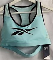 New Reebok Women's Lux Graphic Sports Bra Speedwick Blue Black Size L