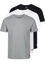 Reebok Mens Giants T-Shirt 3 Pack Crew Neck Short Sleeve Black Grey White Large - L Regular
