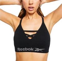 Reebok Womens Seamless Sports Bra Padded Unwired High Support Black Medium UK 12 - M Regular