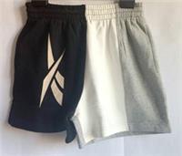 Reebok Black, White & Grey Knee Length Casual Jersey Shorts, Size Small - S Regular