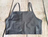 Reebok Dark Grey Ribbed Yoga Crop Top- Size Small/ 8-10- Work Out, Sports - S Regular