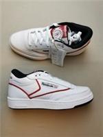 REEBOK Unisex Mens UK 5.5 Club C Mid II White Red Leather Trainers Lace Up BNWT