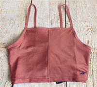 Reebok Dusty Pink Ribbed Yoga Crop Top- Size Medium/ 12, Sleeveless, Sports - M Regular