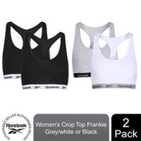 Reebok Womens Frankie Crop Top Sports Bra Lounge Crop Tops Small, Pack of 2 - Small Regular