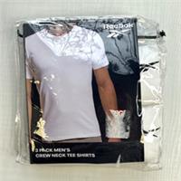 2 x Reebok Mens T-shirt Pack White Crew Neck Medium Classic (Only 2 in Pack) - M Regular