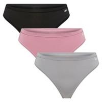 Reebok Womens/Ladies Agatha Thong (Pack of 3)12 UK Black/Grey/Berry GT53217 - 12 UK Regular