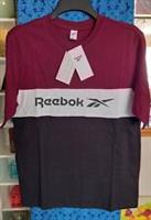 Reebok Classic Colour block Linear Logo T-Shirt in Maroon, Men's size S - S Regular