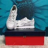 Reebok Classic Leather White / Grey Trainers, Children's UK 3 US 3.5 EU 34.5