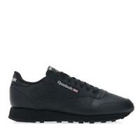 Men's Trainers Reebok Classics Unisex Classic Leather Lace up Casual in Black