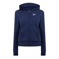 Reebok Womens Sl Fleece Fz Zip Hoodie Hooded Top - 0-2 Regular