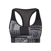 Reebok Womens Medium Impact Deconstructed Racer Bra female Sports Training - 8 / 10 Regular