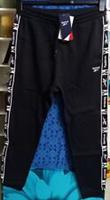 Reebok Black/White Side Tape Logo Track Pants Joggers in a Men's size Medium - M Regular