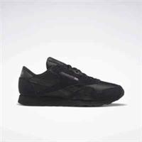 Size UK 8 - Reebok Classic Nylon Black Suede Leather Trainers Shoes