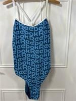BNWT Reebok Ladies One Piece Swimsuit - Blue Sports Swimwear, Large - L Regular