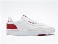 Size UK 9.5 - Reebok Court Peak White/Red Trainers Shoes Sneakers
