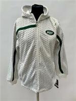NFL NY Jets Hooded Jacket White Full Zip Size Large (14/16) Reebok NEW WITH TAGS - L Regular