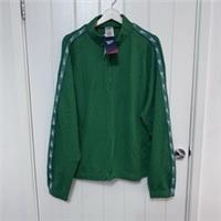 Reebok Mens Long Sleeve Training Top Green Vector Tape Size M NWT Quarter Zip - M Regular