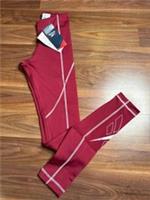Reebok WOR big logo training womens tight leggings red burgundy size 2XS - XXS Regular