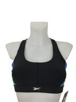 Reebok Women's Lux Colourblock Sports Bra Black Mix Padded Racerback Logo New - S Regular