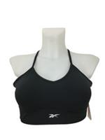 Reebok Women's Sports Bra Size M Black Padded Cut Out ID Train Tri Back New - M Regular