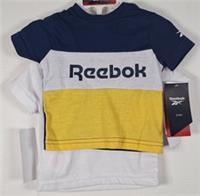 Reebok Baby Boy 2 Pack Tshirts - Navy, White, Yellow - Age 0-6 Months - See Desc