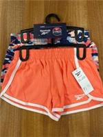 Reebok 2-Pack Girls' Neon Melon Shorts, Size 9-10 Years new with tags