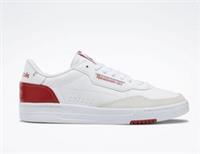 Size UK 9.5 - Reebok Court Peak White/Red Trainers Shoes Sneakers