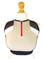 Reebok Cropped Top Sports Bra Tank Size M UK 12 Half Zip Speedwick Colorblock - M Regular