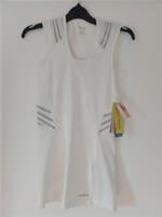 Reebok Easytone Grey Taped Sleeveless Tank Vest Top White UK Size S Small - S Regular