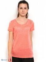 Reebok Women's Yoga BO Tee Shirt Coral (Z81330) UK Size 4-6 (XS)       B29 - XS Regular