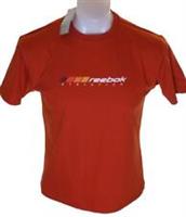 New Men's Boy's Reebok T Shirt L-32" Red Crew Neck Cotton Red