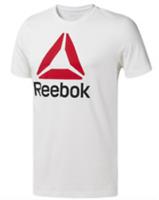 REEBOK Mens White Stacked Short Sleeve Cotton Slim Fit T-Shirt XL NEW - XL Regular
