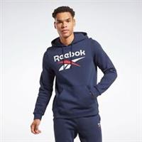 Reebok Identity Stacked Logo Hoodie Mens Navy Size UK Medium (RefR21)