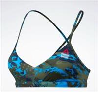 Reebok Micro AOP Sports Bra Womens Green/Blue Size UK Small (RefX35)