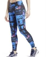 Reebok Workout Ready MYT AOP Tights Blue/Black Ladies Size UK Medium (RefX16)