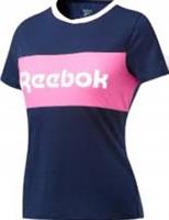 Reebok Linear Logo T Shirt Womens Navy/Pink Size UK Medium (RefX16)