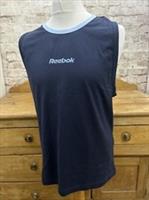 Vintage Reebok Mens Vest Sleeveless Top XL Navy Blue Cotton Tank BNWT - XL Regular