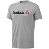 REEBOK Mens Grey Linear Read Short Sleeve Logo Cotton T-Shirt Medium BNWT - M Regular