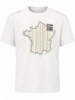 Reebok France Graphic T Shirt Large White Barcode Shoulder Detail Retro Tee - L Regular
