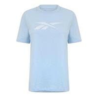 Reebok Womens/Ladies Contrast Logo Towelling T-Shirt4 UK - 6 UK Blue GT22152 - 4 UK - 6 UK Regular