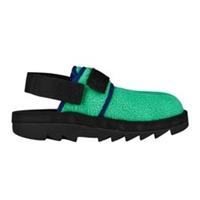 Reebok Womens/Ladies Fleece Chunky Flat Clogs3 UK Green/Cobalt GT26461