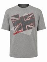 Reebok Mens Graphic T Shirt Large BNWT Grey Logo Print Casual Crew Neck Tee - L Regular