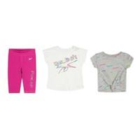 Reebok Childrens/Kids Logo Top & Bottom Set9-12 Months Pink/White/Grey GT41405