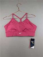 Reebok Sports Bra Womens UK Large Pink Tri Back Training Gym Speedwick - L Regular